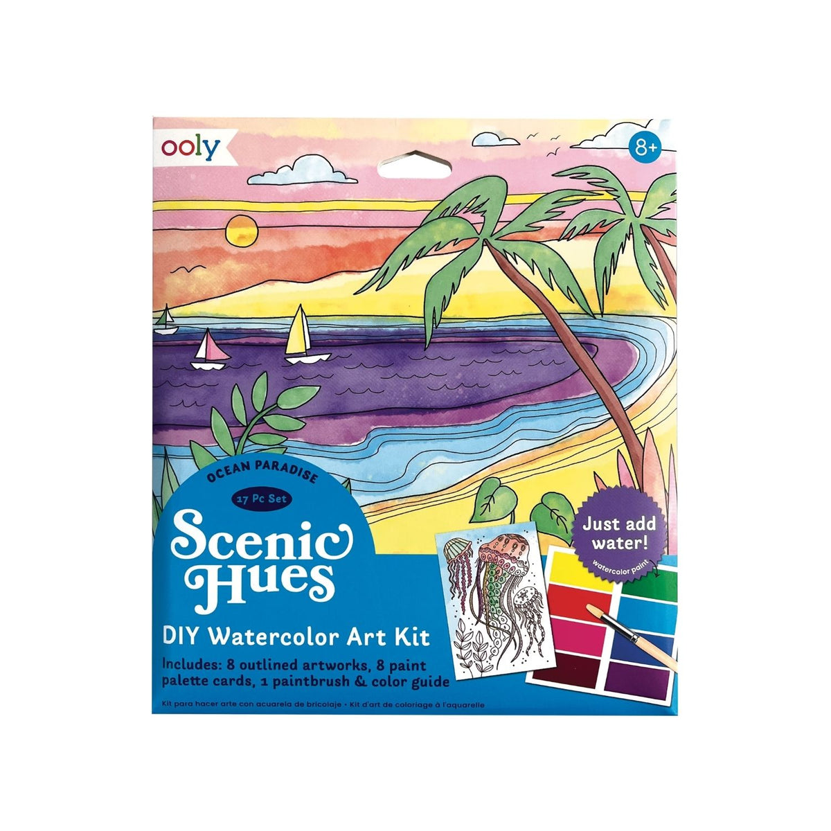 Ooly - Scenic Hues DIY Watercolour Art Kit - Ocean Paradise