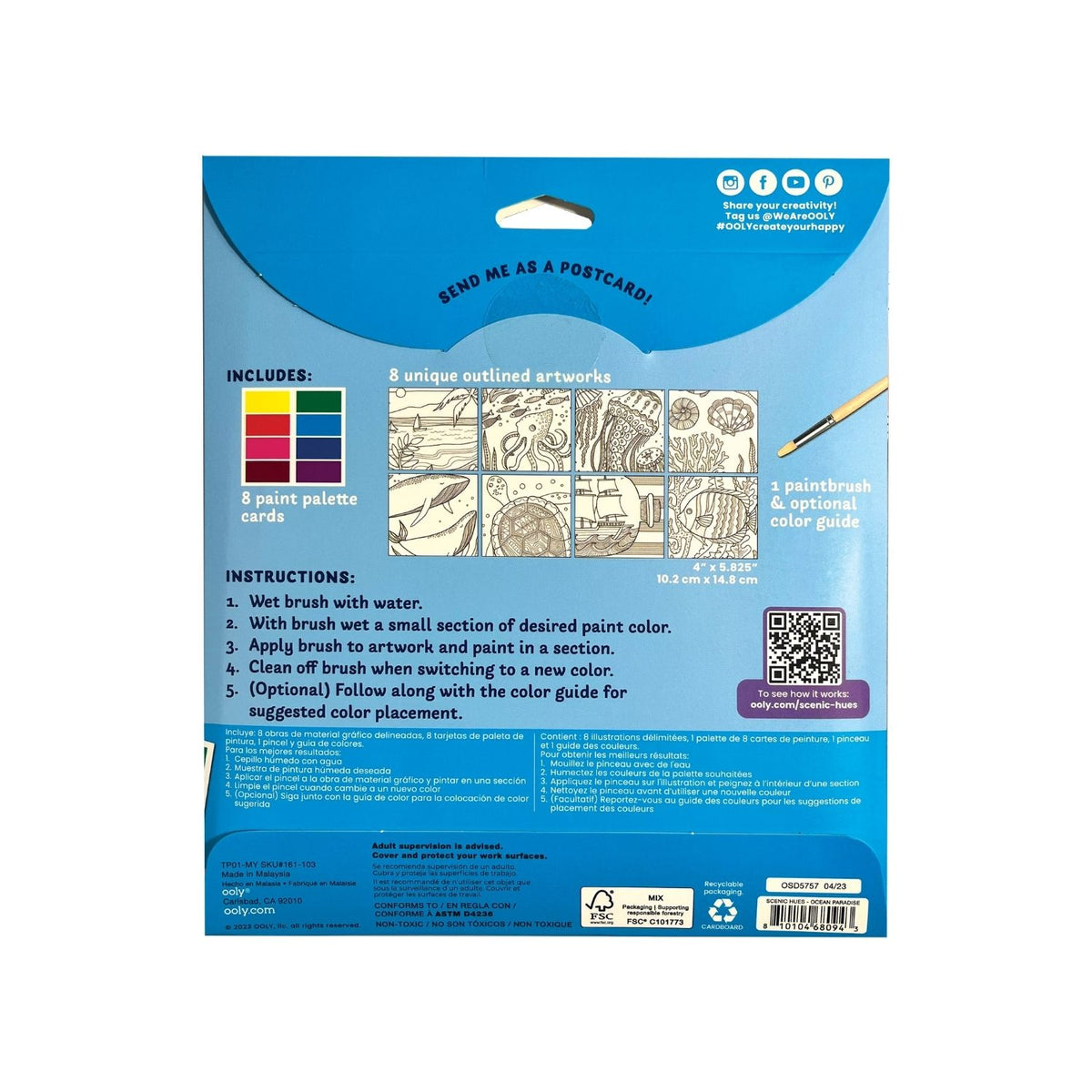 Ooly - Scenic Hues DIY Watercolour Art Kit - Ocean Paradise