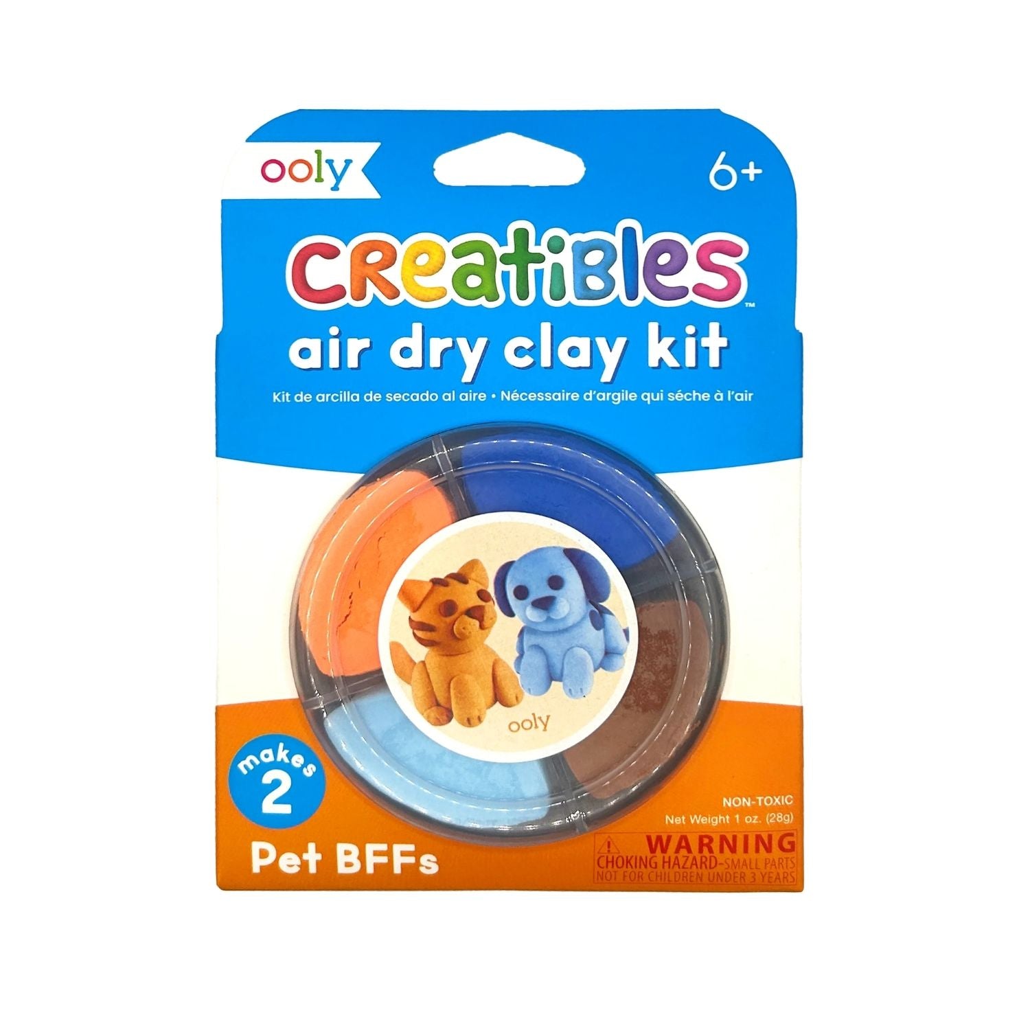 The mess-reduced gift for animal lovers! Sculpt your own pet BFFs with soft, blendable clay. Includes a reusable storage tub and easy instructions. Non-toxic fun.