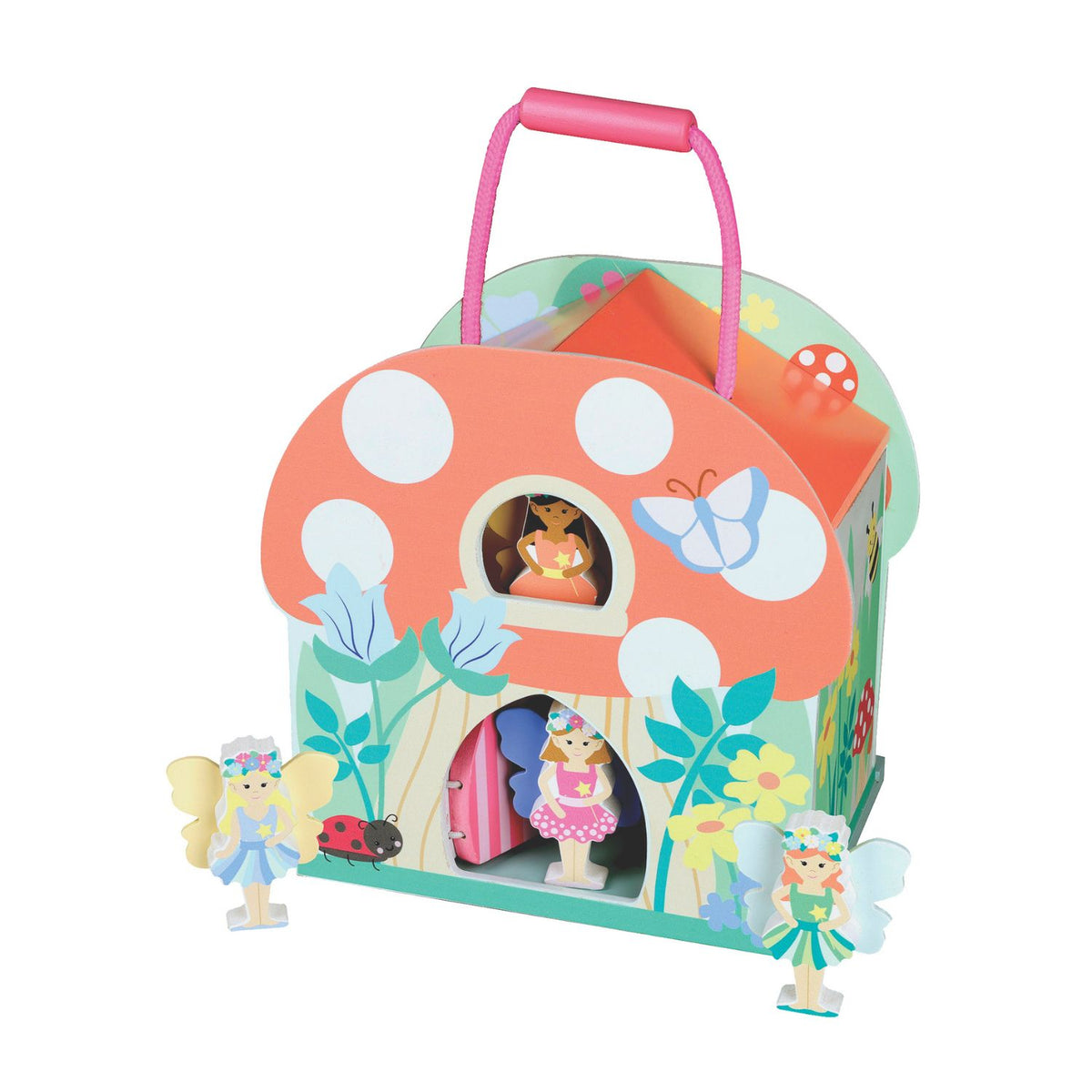 Open-ended storytelling in a compact wooden fairy playset. Responsibly crafted from 100% FSC-certified wood with child-safe paints to nurture creative thinking.