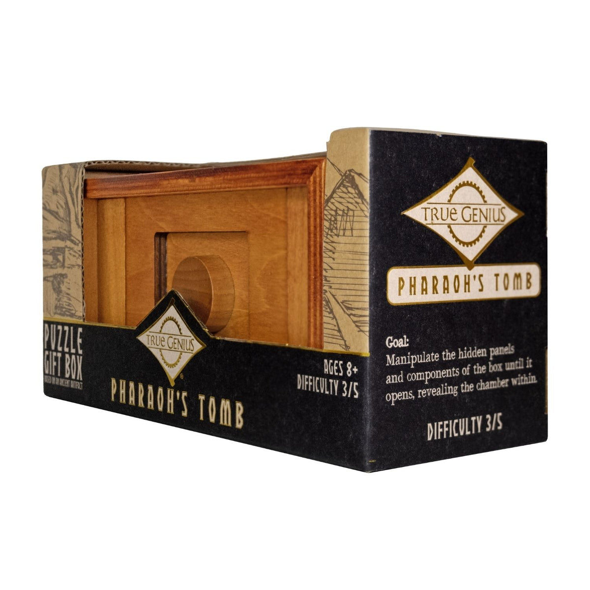 Unlock the secrets of the Pharaoh’s Tomb with this secret compartment box for ages eight and up. Manipulate hidden panels to find the prize.