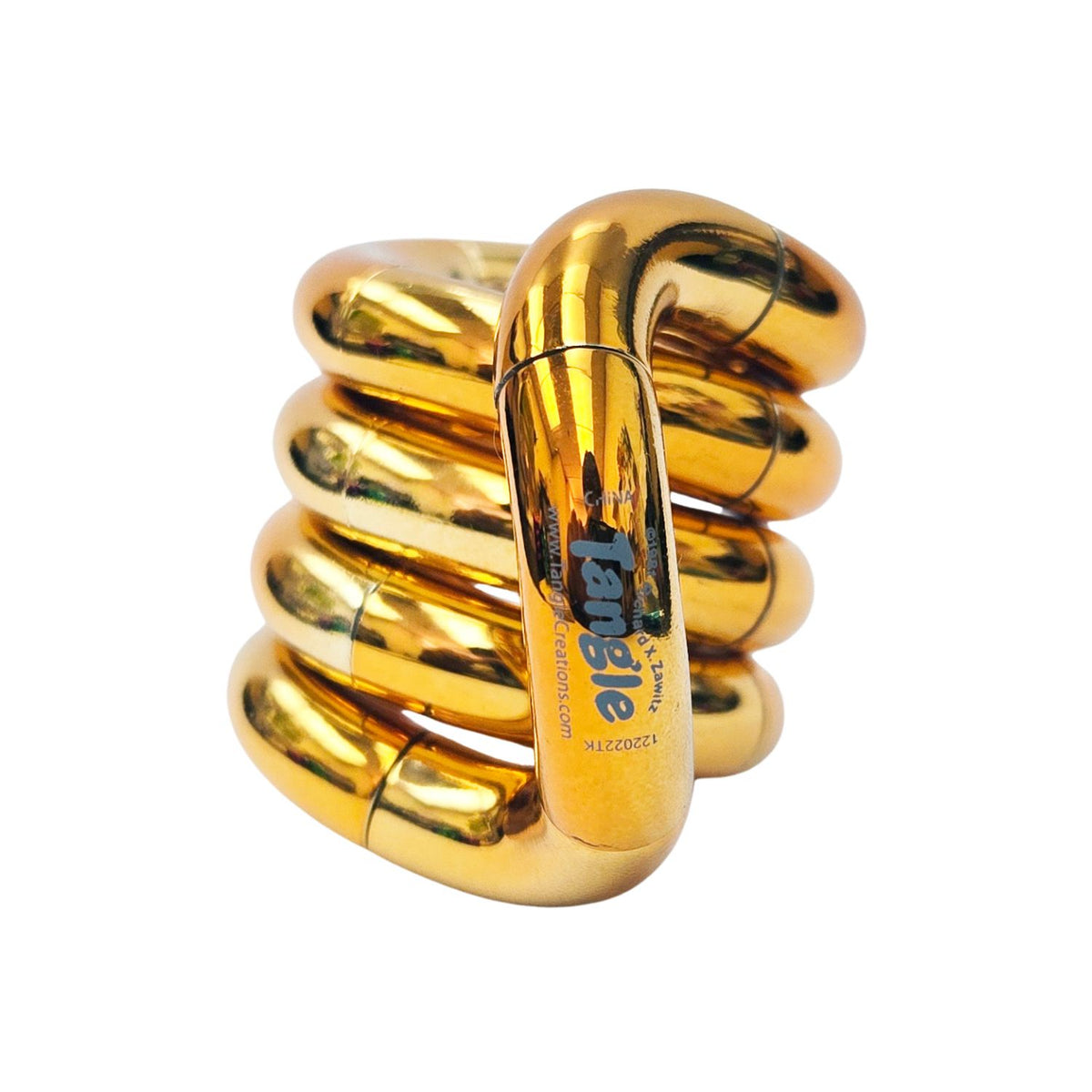 The Gold Tangle highlighting its "wow-factor" appeal as a high-end "pick-me-up" gift in lifestyle boutiques.