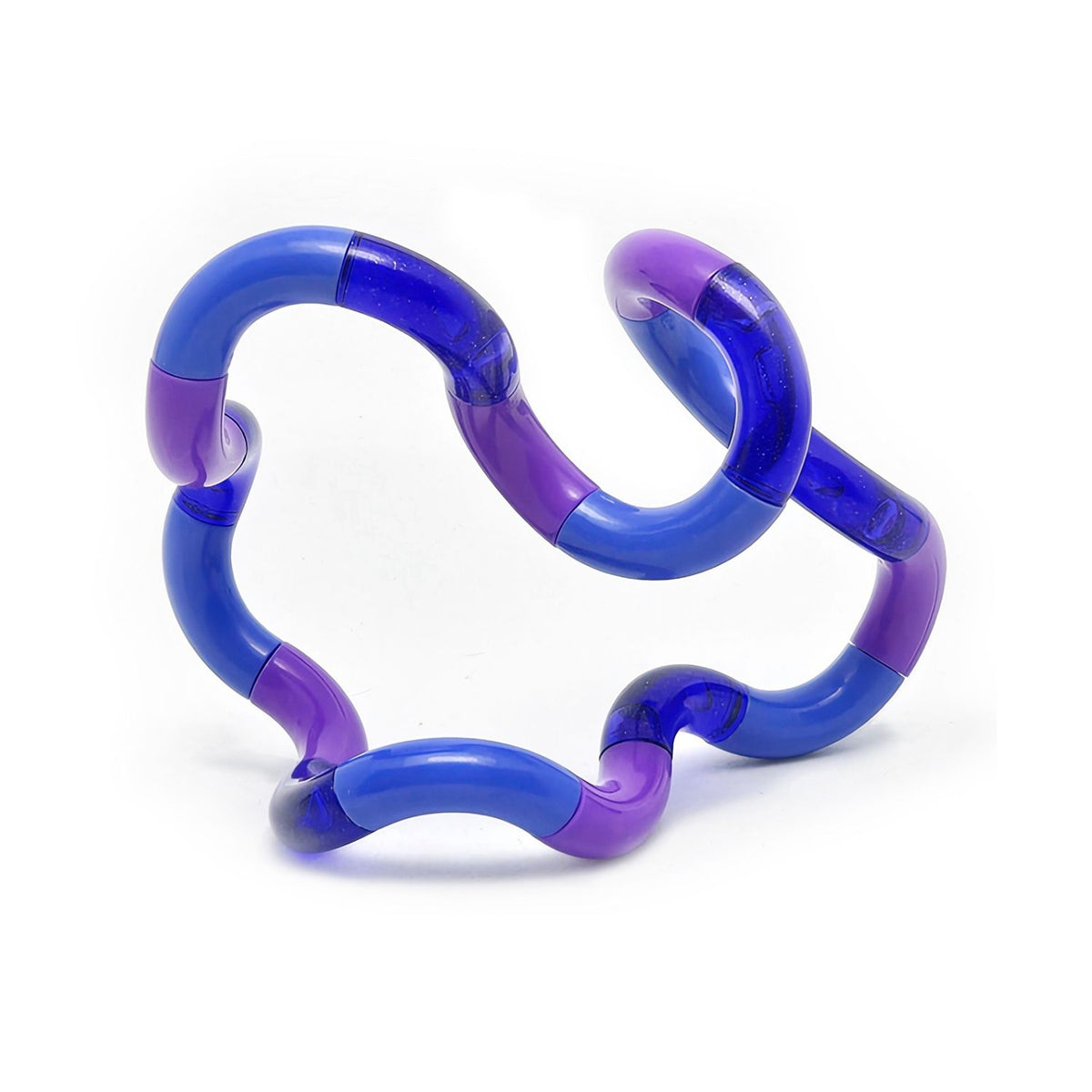 the Grape edition of the Tangle Classic displayed on a clean white surface, featuring an engaging colour scheme of alternating deep royal purple and blue segments.