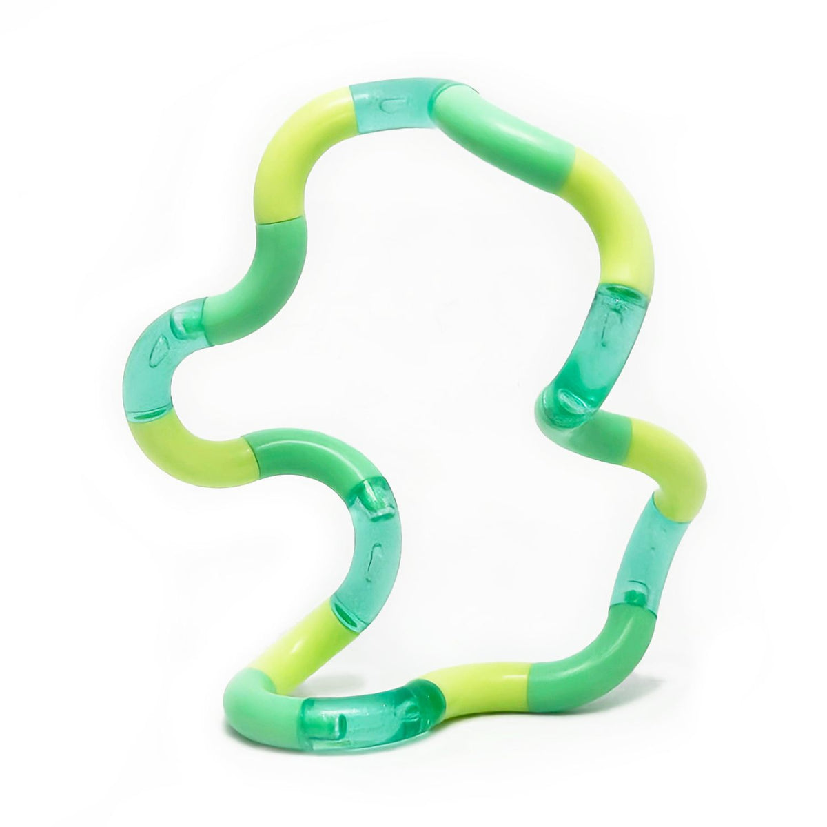 the Melon edition of the Tangle Classic sculpted into a wavy design, featuring an eye-catching blend of bright lime green and soothing, soft mint green sections.