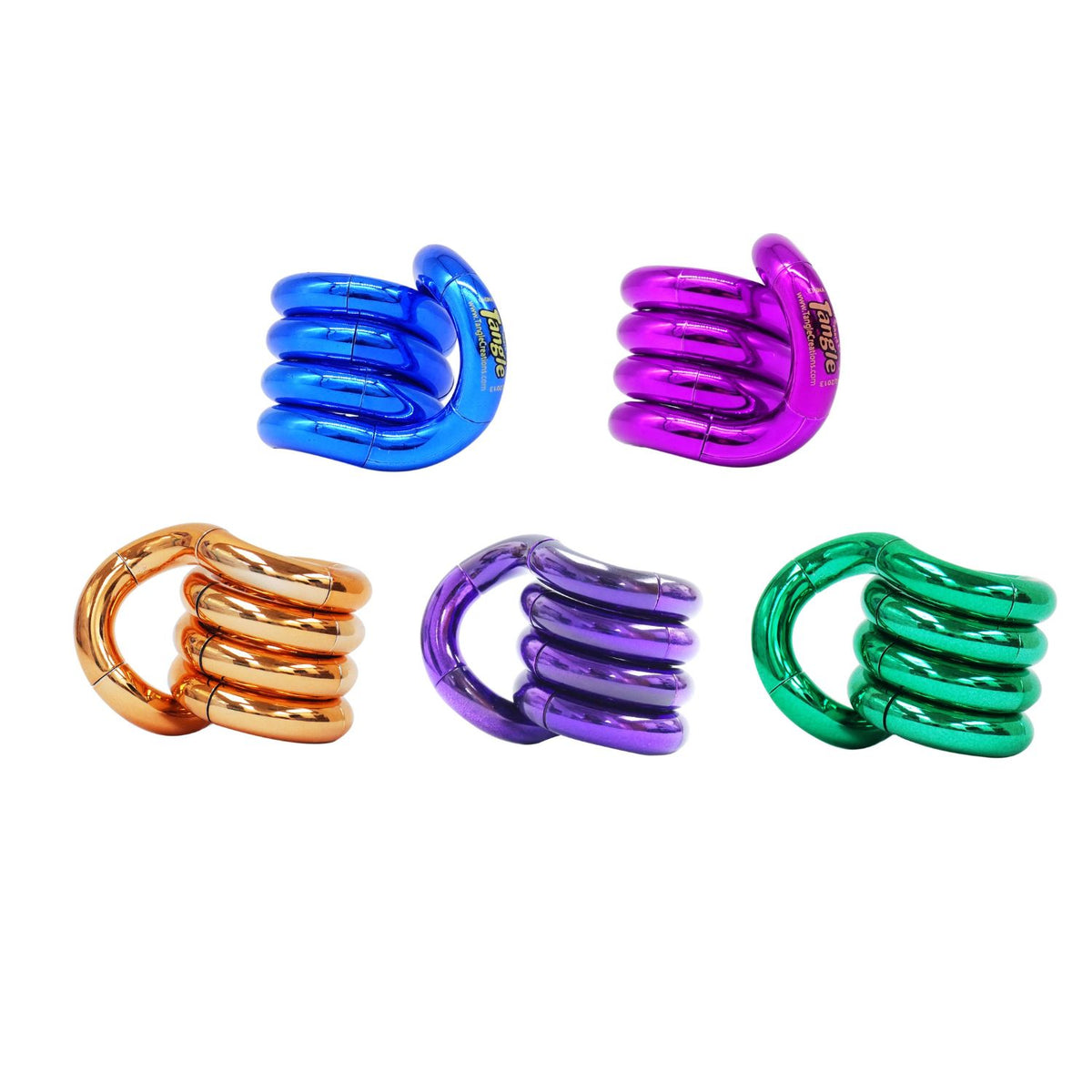 Twist it, wear it, or style it! Available in Pink, Purple, Emerald, Gold, and Blue. The ultimate premium fidget sensory gift for fashion-conscious teens and modern professionals.