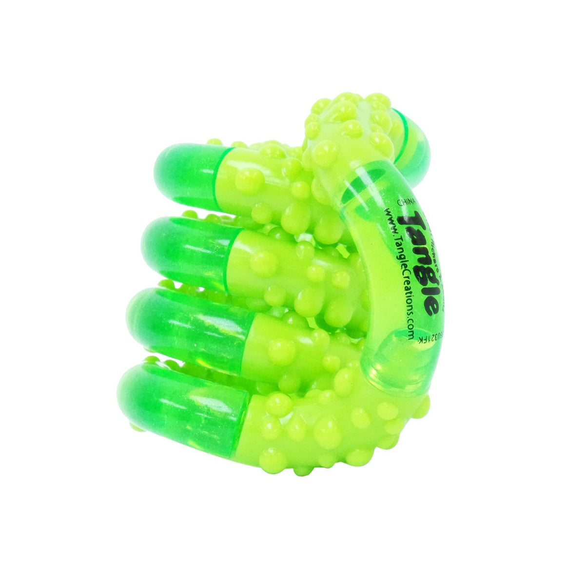 The Slime edition of the Tangle Crush displayed on a white background, featuring a high-impact neon green colour scheme