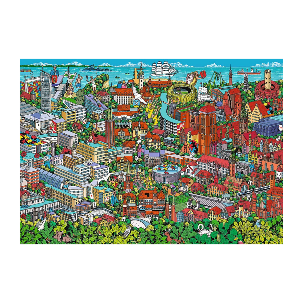 Trefl Paper Art modern design completed puzzle - 40th Anniversary of Trefl - Tri-City
