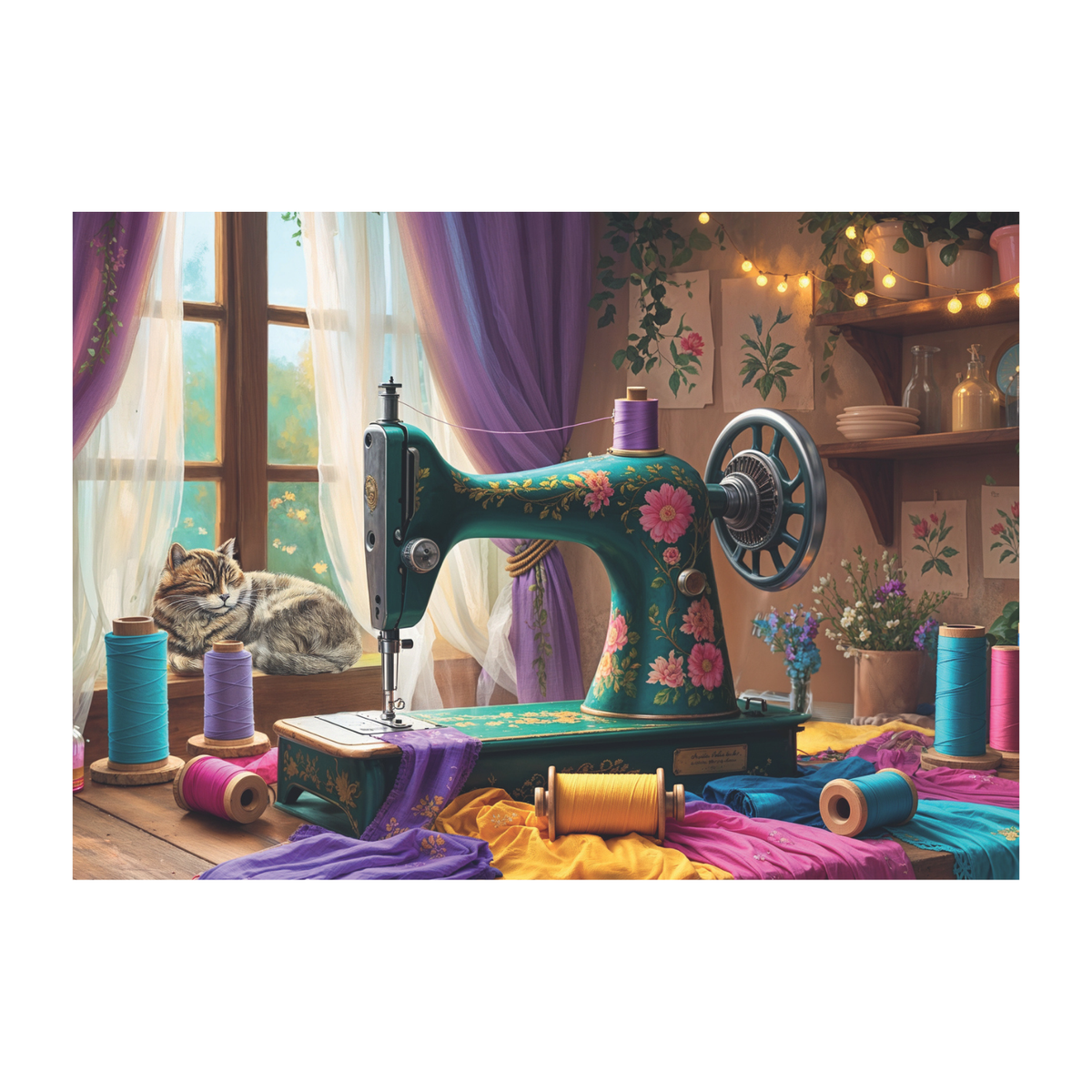 Trefl 1000 piece premium European puzzle completed artwork - My Sewing Workshop