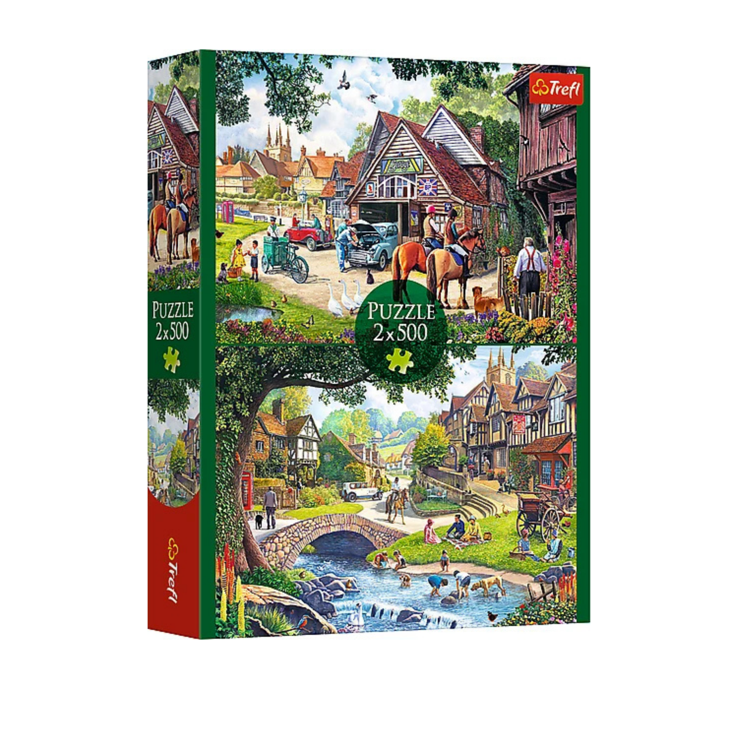 European-made Trefl double 500 piece puzzles in one box