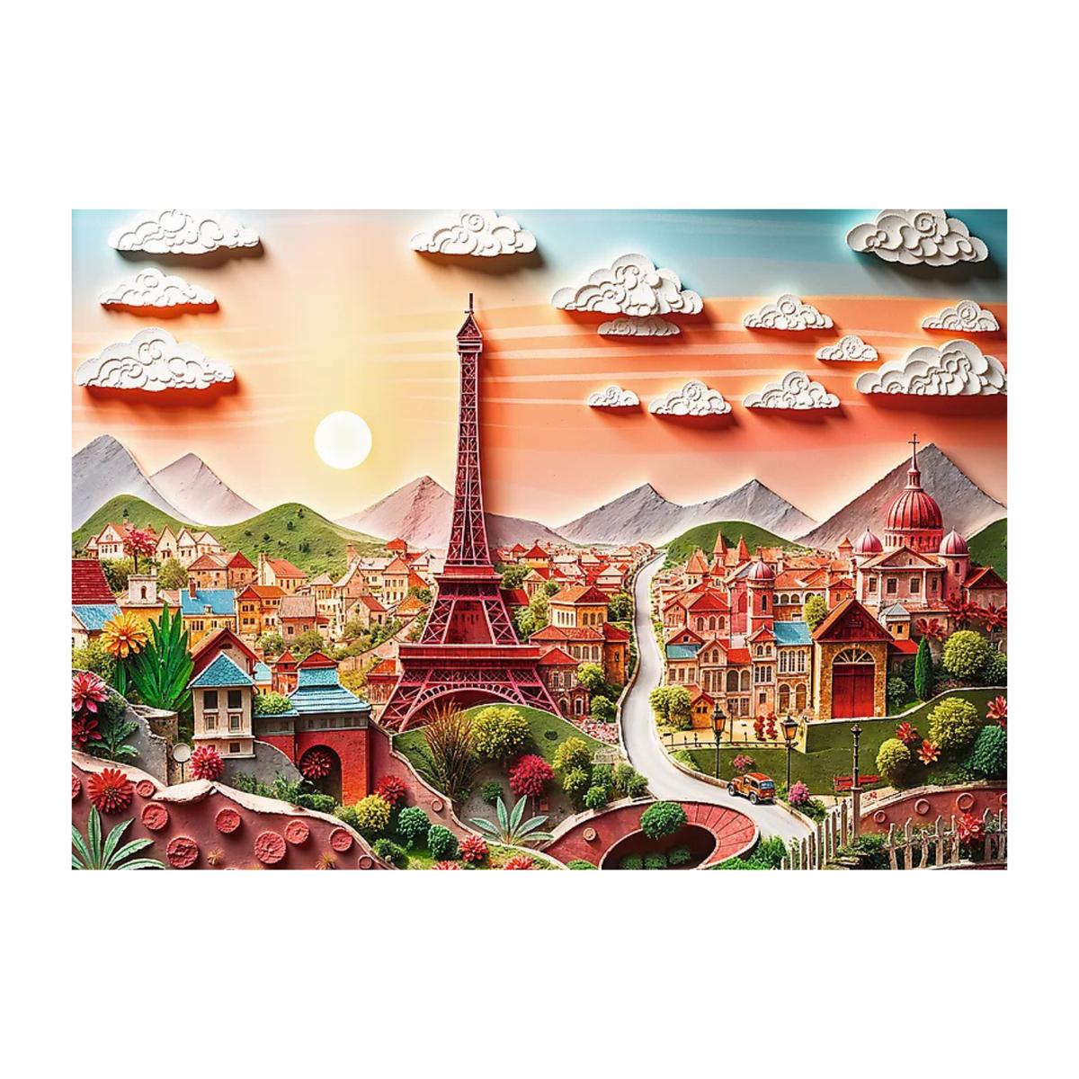 Completed Trefl Paper Art modern design puzzle