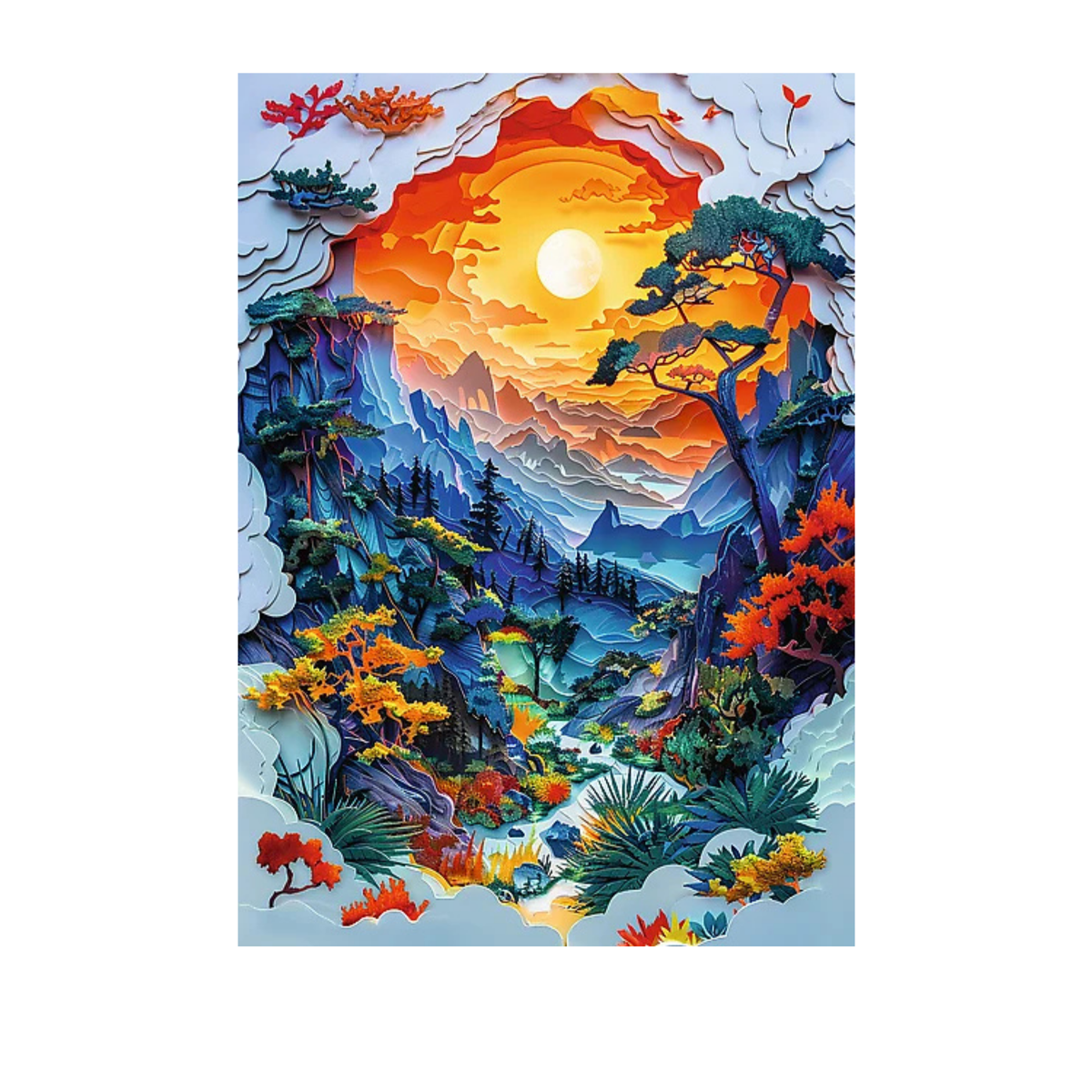 Completed Trefl Paper Art modern design puzzle