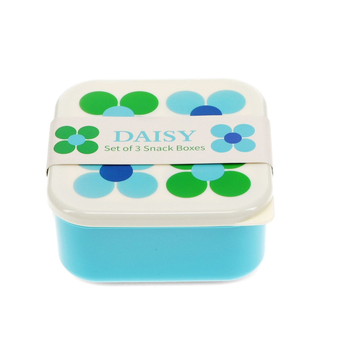 Snack Boxes (Set Of 3) - Blue And Green Daisy