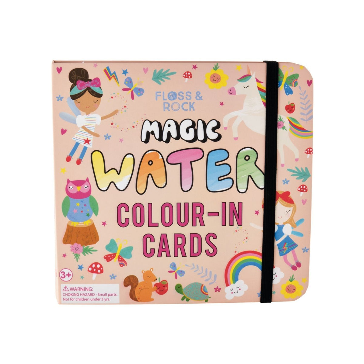 Floss &amp; Rock Magic Water Colour-In Cards packaging with colorful illustrations on a white background