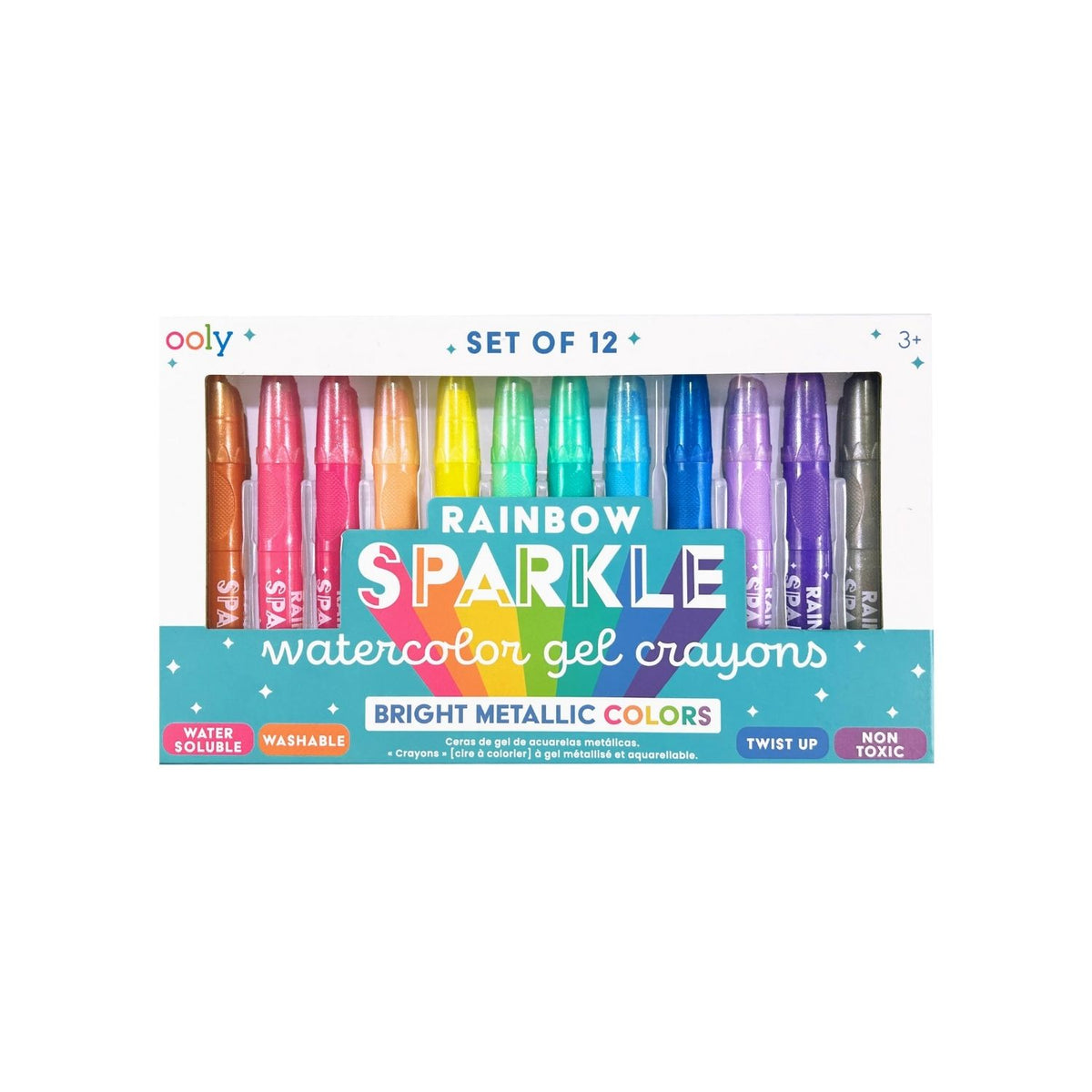 Rainbow Sparkle Watercolour Gel Crayons - Set of 12