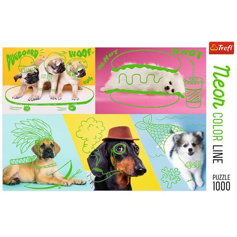 Trefl &quot;1000 Neon Color Line&quot; - Far out dogs