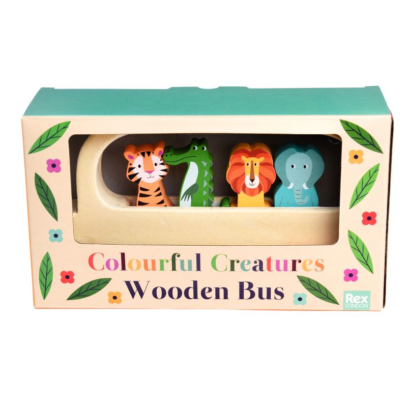 Colourful Creatures Wooden Bus