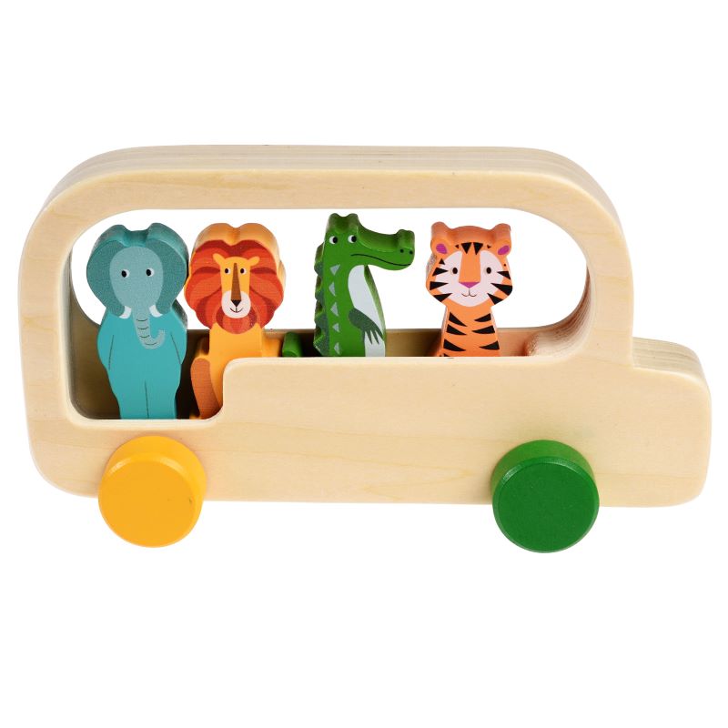 Colourful Creatures Wooden Bus