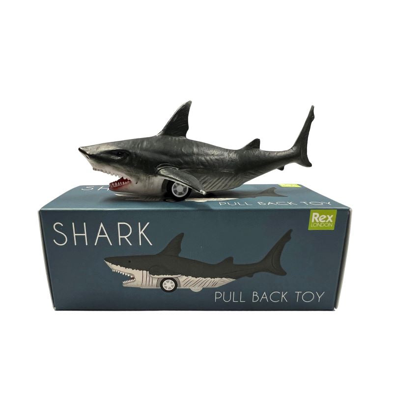Shark pull back toy