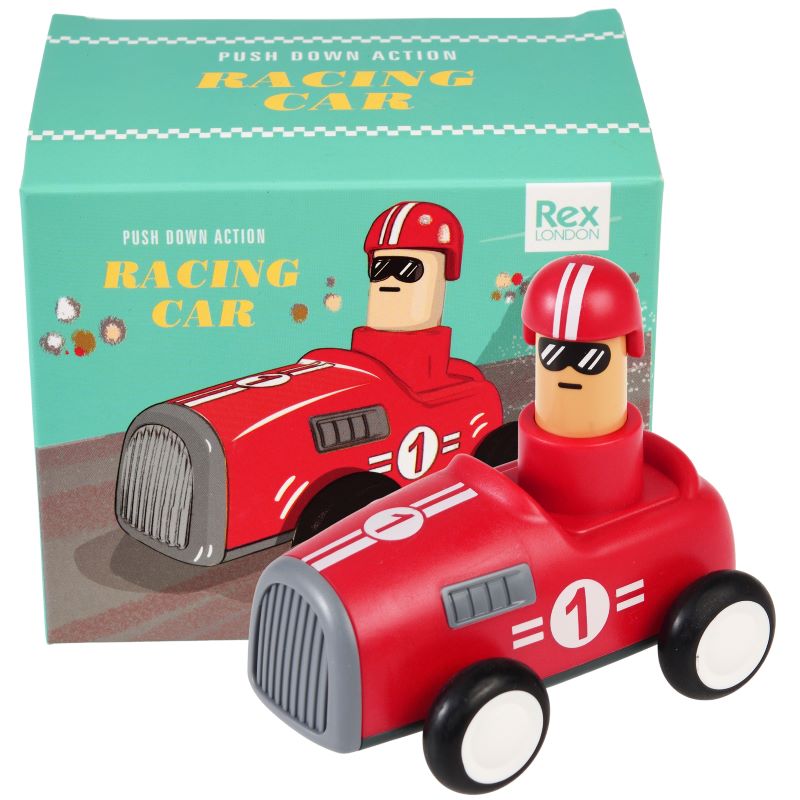 Push Down Action Racing Car Red